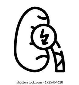 kidney cutting ache line icon vector. kidney cutting ache sign. isolated contour symbol black illustration