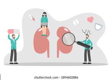 Kidney diagnosis 2D flat vector concept for banner, website, illustration, landing page, flyer, etc