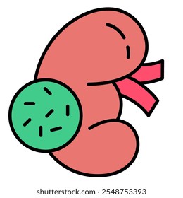 Icono de la enfermedad renal, cálculos renales