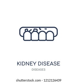 Kidney Disease (Chronic Kidney Disease) icon. Kidney Disease (Chronic Kidney Disease) linear symbol design from Diseases collection. Simple outline element vector illustration on white background.