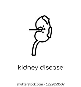 Kidney Disease (chronic Kidney Disease) Icon. Trendy Modern Flat Linear Vector Kidney Disease (chronic Kidney Disease) Icon On White Background From Thin Line Diseases Collection, Outline Vector