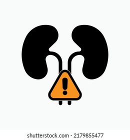 Kidney Disease Icon. Inner Illness Symbol - Vector.