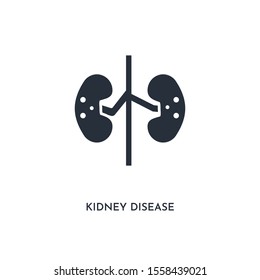 Kidney Disease Icon. Simple Element Illustration. Isolated Trendy Filled Kidney Disease Icon On White Background. Can Be Used For Web, Mobile, Ui.