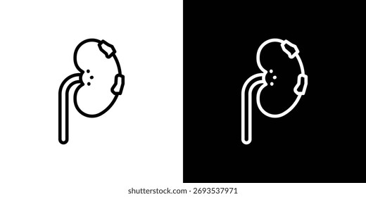 Gráficos de Vector de ícono de enfermedad renal en accidentes cerebrovasculares