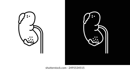 Kidney disease line icon vector illustration set.