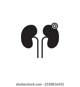 Kidney Disease vector icon, vector flat black trendy style illustration for web and app..eps