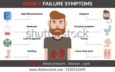 Kidney Failure Symptoms , vector illustration
