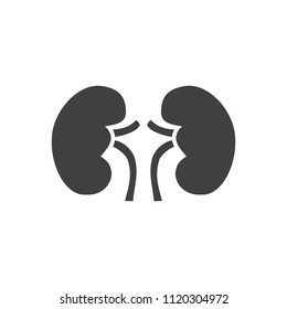 Kidney Glyph Vector Icon. Isolated on the White Background. Editable EPS file. Vector illustration.