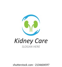kidney health and kidney care logo using vector concept icon