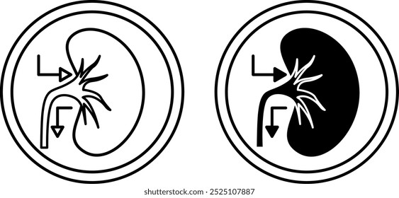 Kidney Health Labels. Black and White Vector Icons. Cat Food Properties. Food Packaging Sticker