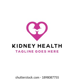 Kidney health vector logo template for clinic