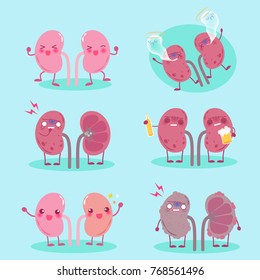 kidney with healthy problem on the green background