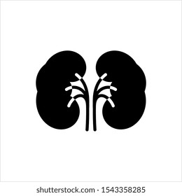 Kidney Icon, Bean-Shaped Organs Human Kidney Vector Art Illustration