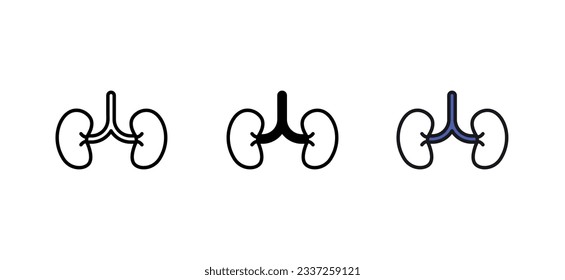 Diseño de iconos de riñón con ilustración de fondo blanco