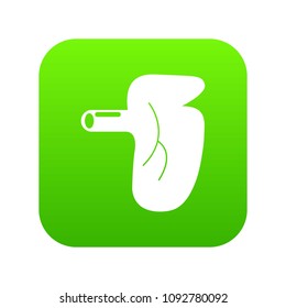 Kidney icon green vector isolated on white background