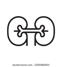 kidney icon line art vector on white background