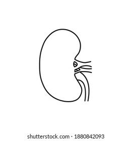 Kidney icon line style isolated on white background. Vector illustration