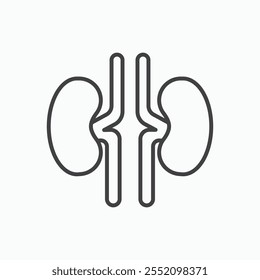 Icono de riñón. Icono de Vector de estilo de línea.