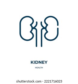Icono del riñón. Ilustración vectorial lineal de la colección de salud. Esquema del vector del icono del riñón. Símbolo de línea delgada para uso en aplicaciones web y móviles, logotipo, medios impresos.