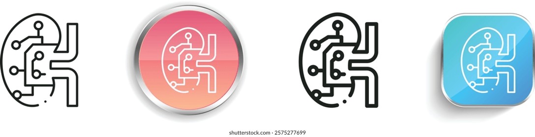 kidney icon. Thin Linear, Regular and Button Style Design Isolated On White Background