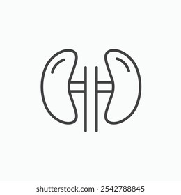 Kidney icon in thin outlined.