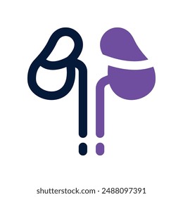 Nierensymbol. Zweifarbiges Vektorgrafik-Symbol für Ihre Website, Ihr Handy, Ihre Präsentation und Ihr Logo-Design.