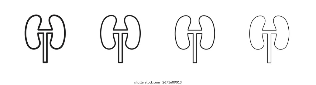 Kidney icon vector illustration, line design icon. Editable strokes.