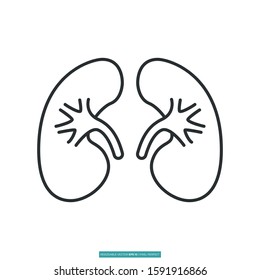 kidney icon vector illustration logo template for many purpose. Isolated on white background.