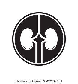 Diseño de logotipo de Ilustración vectorial de icono de riñón
