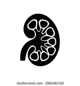 Nierensymbol, Vektorgrafik. Design-Vorlage für Logo-Urologie.
