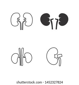 Kidney Icons Set, Vector Illustration. Organs Icons Vector