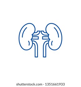 Kidney line icon concept. Kidney flat  vector symbol, sign, outline illustration.