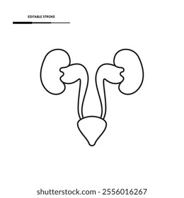 Kidney Line Icon Vector Design.