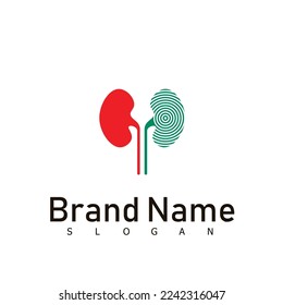 logotipo de riñón concepto creativo humano feliz diseño de soluciones salud