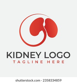 Ilustración vectorial del icono del logotipo del riñón.