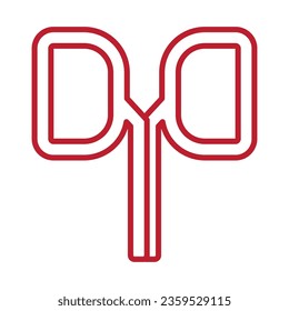 Symbol des Nierenlogos, Vektorgrafik.