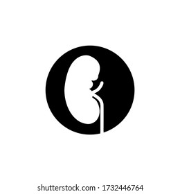 kidney logo vector silhouette black and white
