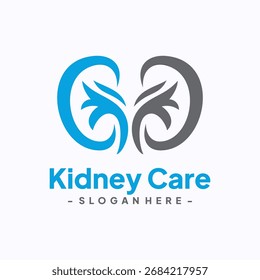 Vector del logotipo del riñón. Plantilla de diseño de logotipo de urología. Icono stock Vector aislado