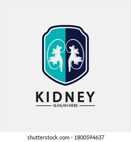Logo von Kidney, Nierenschutz, Vektorlogo, Design des Gesundheitswesens und Medizinsymbol
