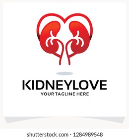 Kidney Love Logo Design Template Inspiration