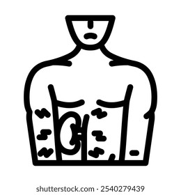 kidney man disease line icon vector. kidney man disease sign. isolated contour symbol black illustration