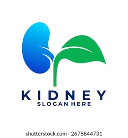 Kidney Nature logo design vector template. Kidney Leaf logo design icon