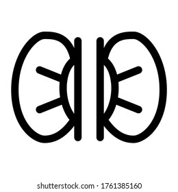 Kidney organ line icon. Kidneys symbol or sign. Human organ symbol, sign. Vector illustration