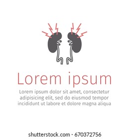 Kidney pain. Flat icon. Vector sign for web graphic.
