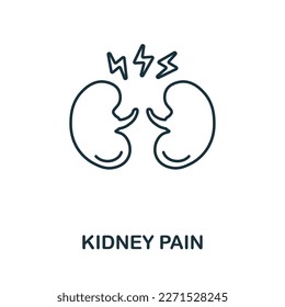 Kidney Pain line icon. Outline element sign from body ache collection. Kidney Pain icon sign for web design, infographics and more.