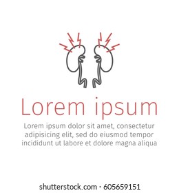 Kidney pain. Line icon. Vector sign for web graphic.