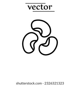 Kidney plant bean icon. Outline kidney plant bean vector icon flat illustration on white background..eps