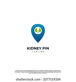 Kidney point logo design, urology logo design illustration