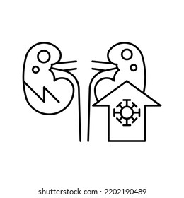 kidney problem, Causes, infection, line editable icons for web design