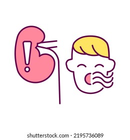 Kidney Problem, Symptoms, Bad Breath, Color Editable Icons For Web Design